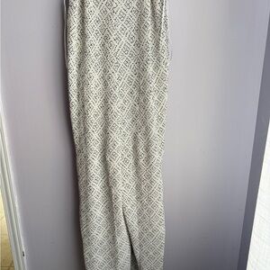 Chic White Patterned Women's Wide Leg Jumpsuit